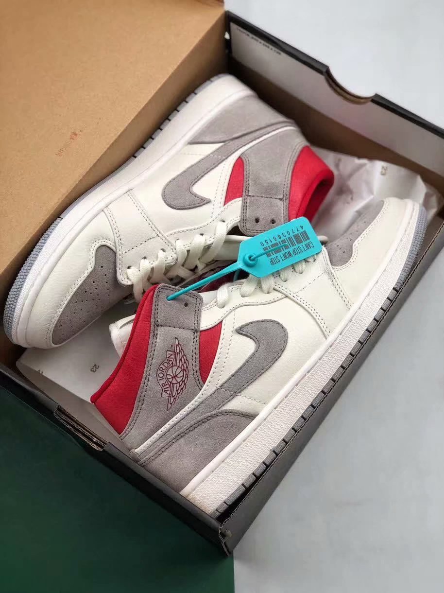 Sneakersnstuff x Air Jordan 1 Mid White Grey Shoes For Women